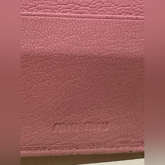 MiuMiu Bubblegum Pink Long Leather Double Snap Wallet W/original cards - Picture 9 of 14